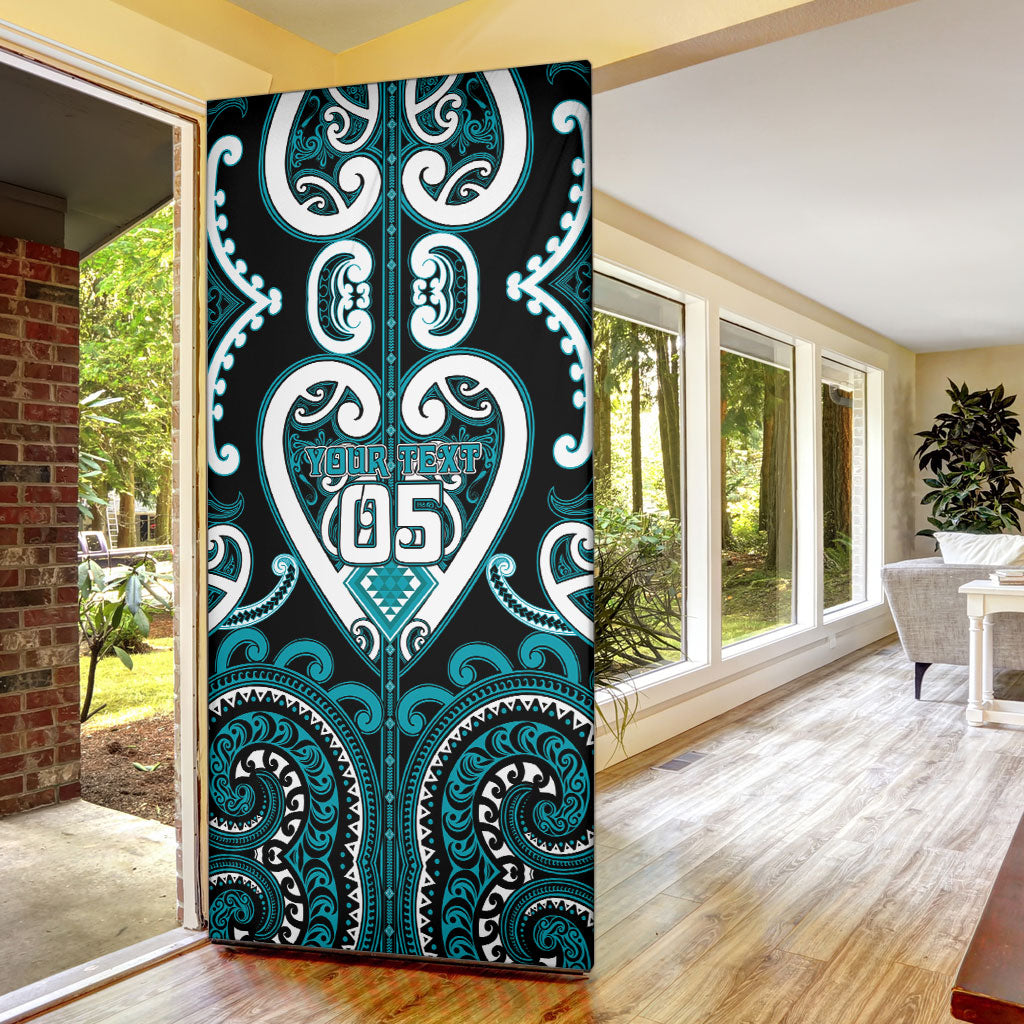 Custom Aotearoa Tapuika Door Cover Maori Tribal Pattern