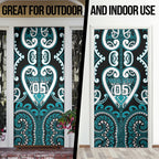 Custom Aotearoa Tapuika Door Cover Maori Tribal Pattern