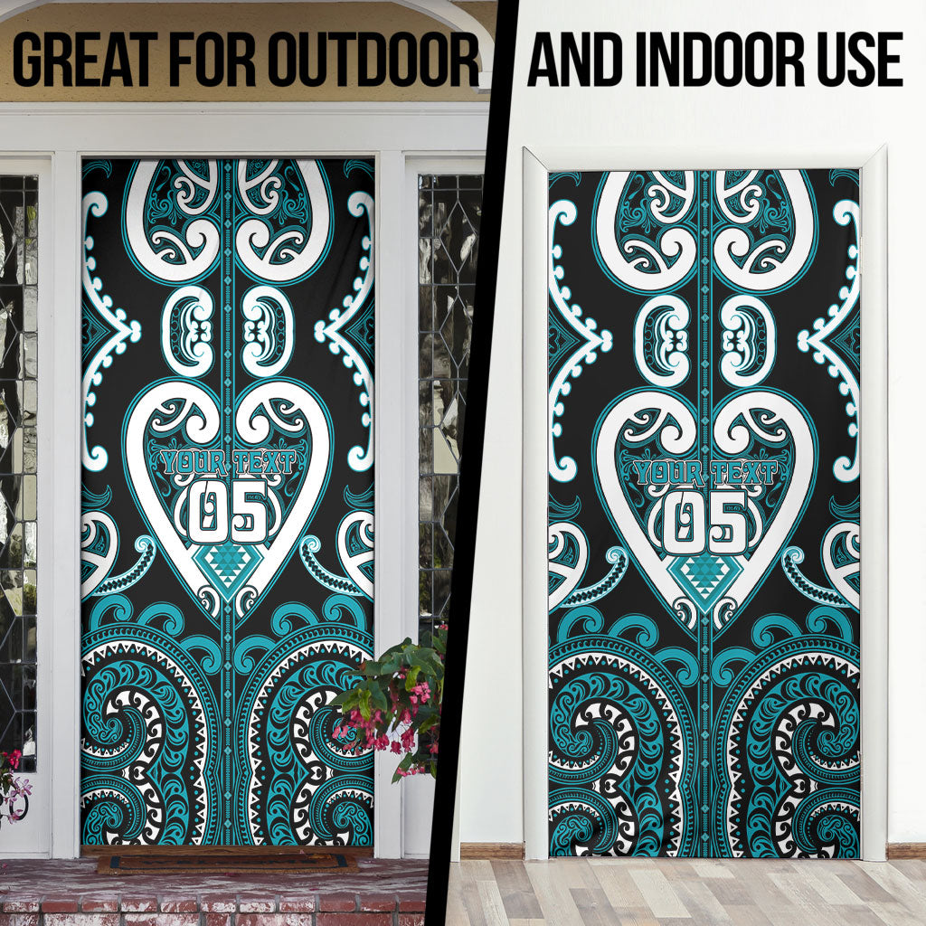 Custom Aotearoa Tapuika Door Cover Maori Tribal Pattern