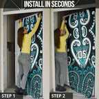 Custom Aotearoa Tapuika Door Cover Maori Tribal Pattern