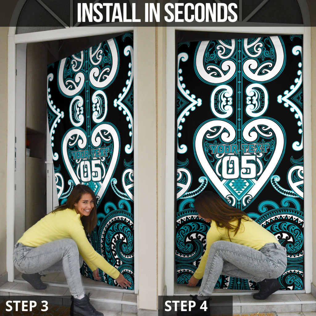 Custom Aotearoa Tapuika Door Cover Maori Tribal Pattern