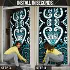 Custom Aotearoa Tapuika Door Cover Maori Tribal Pattern