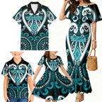 Custom Aotearoa Tapuika Family Matching Mermaid Dress and Hawaiian Shirt Maori Tribal Pattern