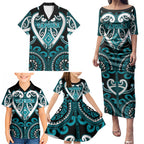 Custom Aotearoa Tapuika Family Matching Puletasi and Hawaiian Shirt Maori Tribal Pattern