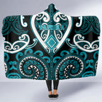 Aotearoa Tapuika Hooded Blanket Maori Tribal Pattern