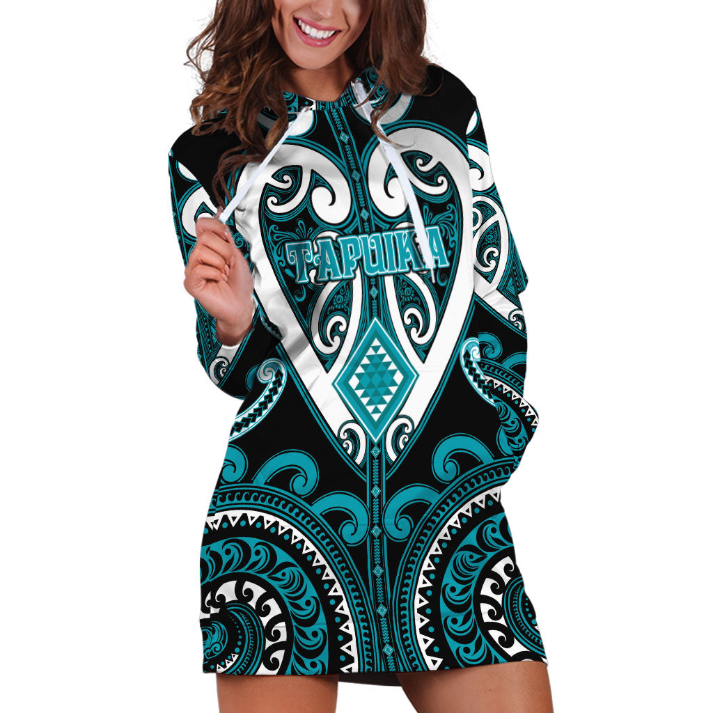 Custom Aotearoa Tapuika Hoodie Dress Maori Tribal Pattern