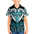Custom Aotearoa Tapuika Kid Hawaiian Shirt Maori Tribal Pattern