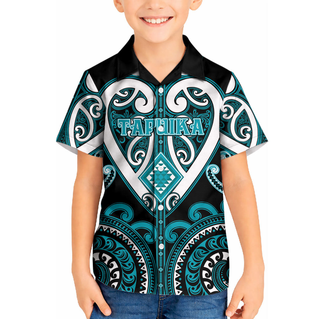 Custom Aotearoa Tapuika Kid Hawaiian Shirt Maori Tribal Pattern