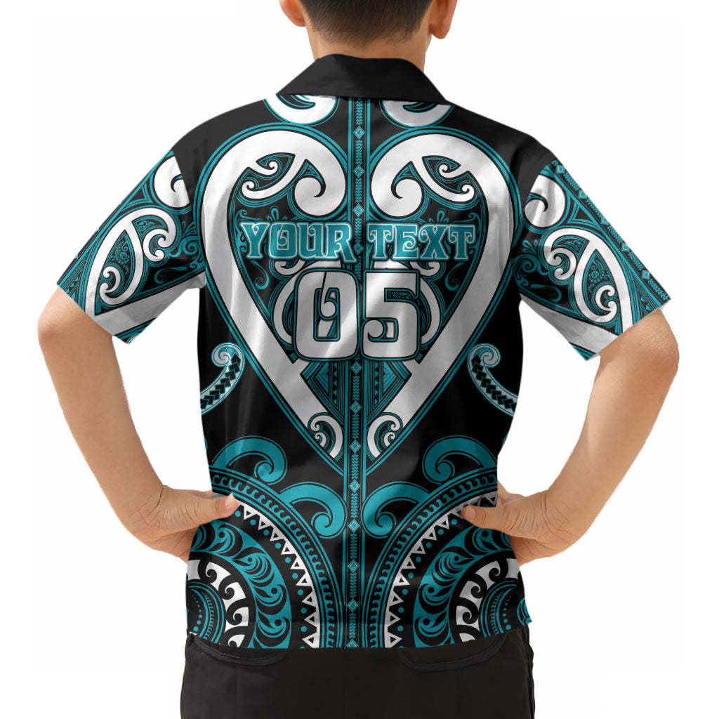 Custom Aotearoa Tapuika Kid Hawaiian Shirt Maori Tribal Pattern