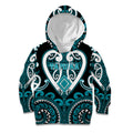 Custom Aotearoa Tapuika Kid Hoodie Maori Tribal Pattern
