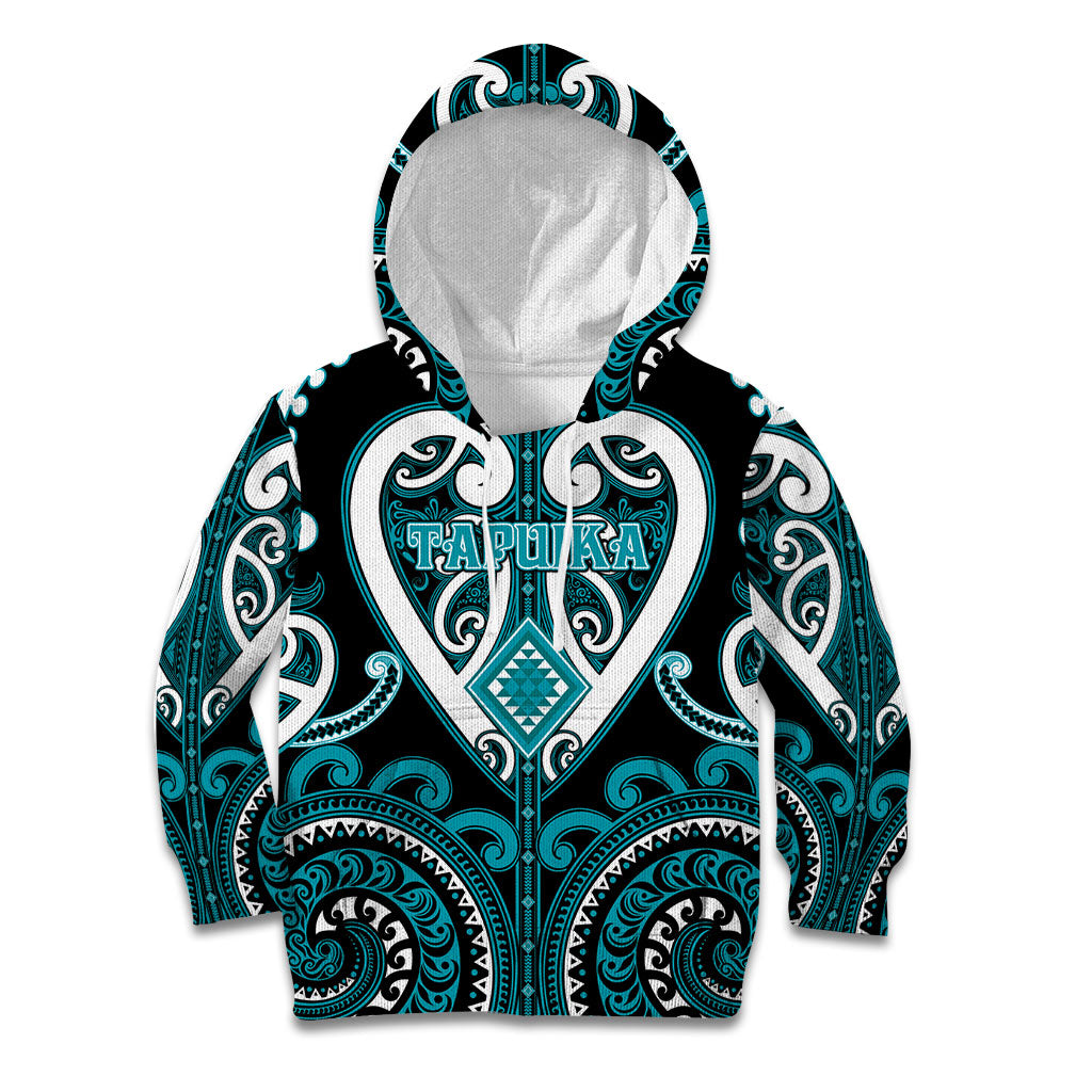 Custom Aotearoa Tapuika Kid Hoodie Maori Tribal Pattern