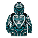 Custom Aotearoa Tapuika Kid Hoodie Maori Tribal Pattern