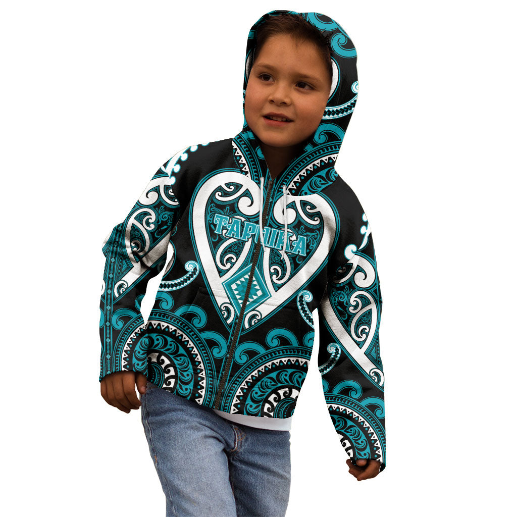 Custom Aotearoa Tapuika Kid Hoodie Maori Tribal Pattern