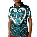 Custom Aotearoa Tapuika Kid Polo Shirt Maori Tribal Pattern