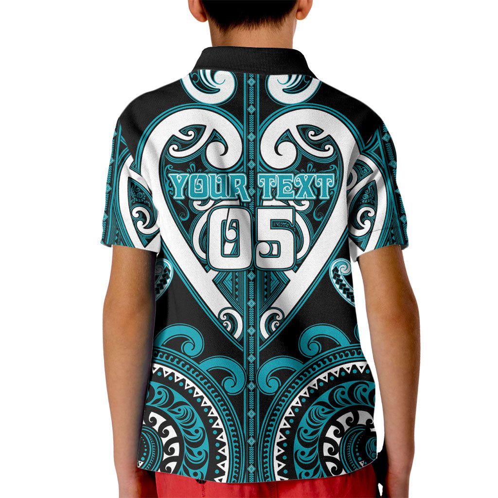 Custom Aotearoa Tapuika Kid Polo Shirt Maori Tribal Pattern