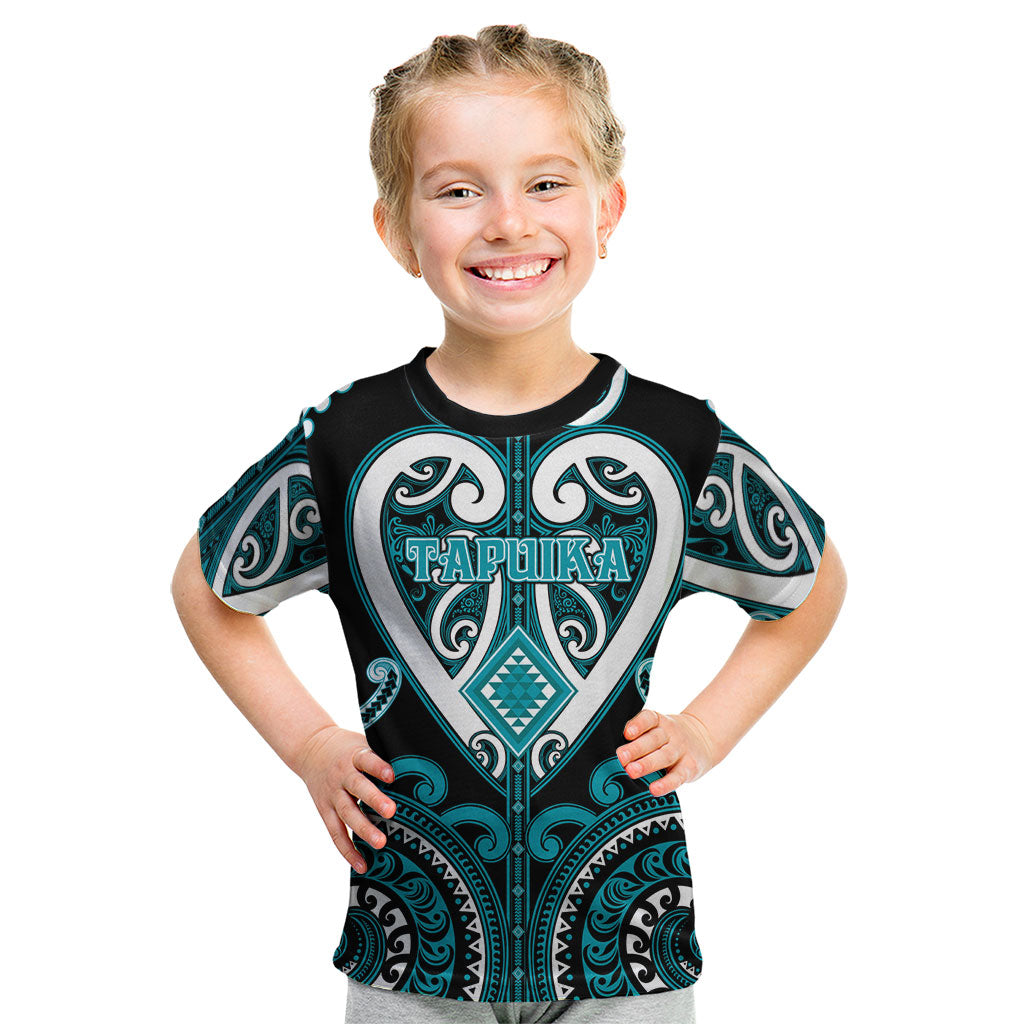 Custom Aotearoa Tapuika Kid T Shirt Maori Tribal Pattern