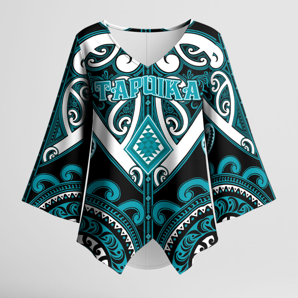 Custom Aotearoa Tapuika Kimono Sleeve Blouse Maori Tribal Pattern