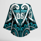 Custom Aotearoa Tapuika Kimono Sleeve Blouse Maori Tribal Pattern
