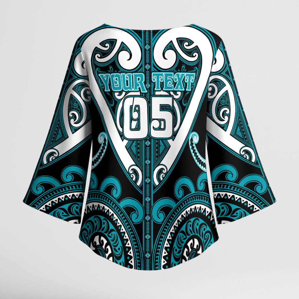 Custom Aotearoa Tapuika Kimono Sleeve Blouse Maori Tribal Pattern