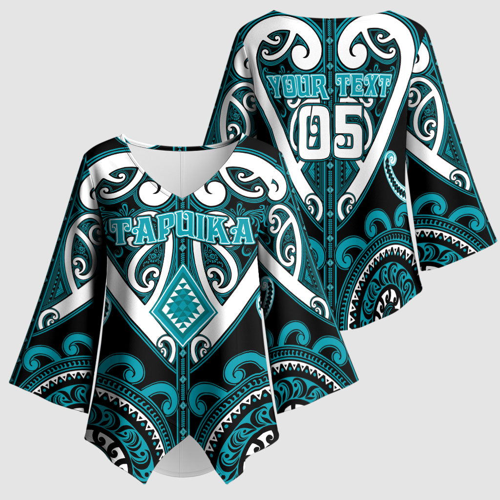 Custom Aotearoa Tapuika Kimono Sleeve Blouse Maori Tribal Pattern