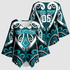 Custom Aotearoa Tapuika Kimono Sleeve Blouse Maori Tribal Pattern
