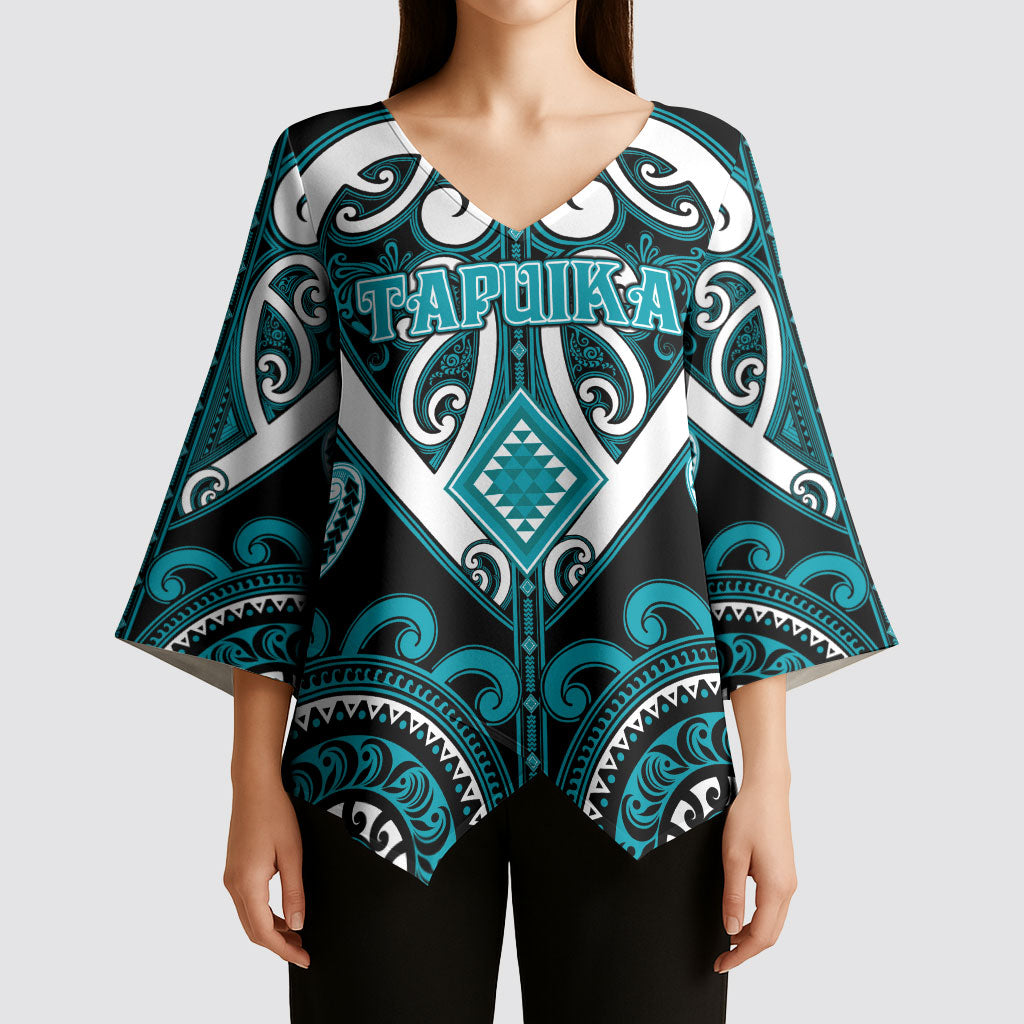 Custom Aotearoa Tapuika Kimono Sleeve Blouse Maori Tribal Pattern