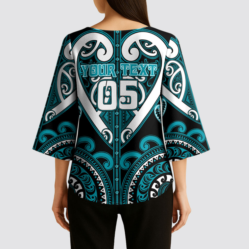 Custom Aotearoa Tapuika Kimono Sleeve Blouse Maori Tribal Pattern