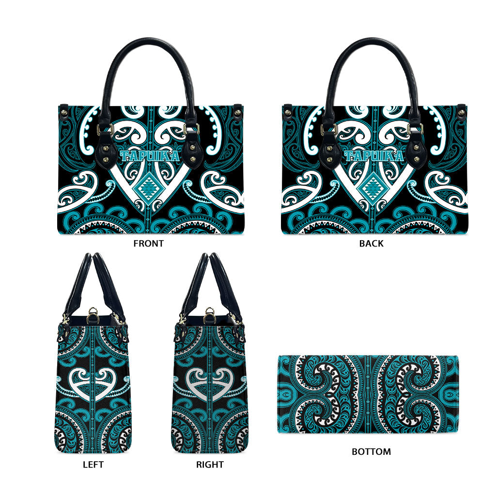 Aotearoa Tapuika Leather Bag Maori Tribal Pattern