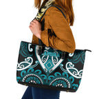 Aotearoa Tapuika Leather Tote Bag Maori Tribal Pattern