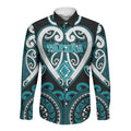 Custom Aotearoa Tapuika Long Sleeve Button Shirt Maori Tribal Pattern
