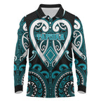 Custom Aotearoa Tapuika Long Sleeve Polo Shirt Maori Tribal Pattern
