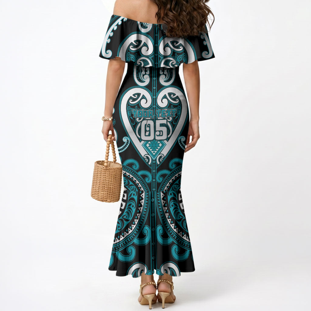 Custom Aotearoa Tapuika Mermaid Dress Maori Tribal Pattern