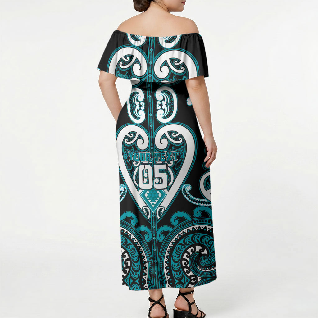 Custom Aotearoa Tapuika Off Shoulder Maxi Dress Maori Tribal Pattern