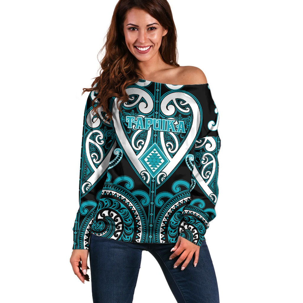 Custom Aotearoa Tapuika Off Shoulder Sweater Maori Tribal Pattern