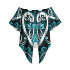 Custom Aotearoa Tapuika Off Shoulder Wrap Waist Top Maori Tribal Pattern