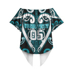 Custom Aotearoa Tapuika Off Shoulder Wrap Waist Top Maori Tribal Pattern