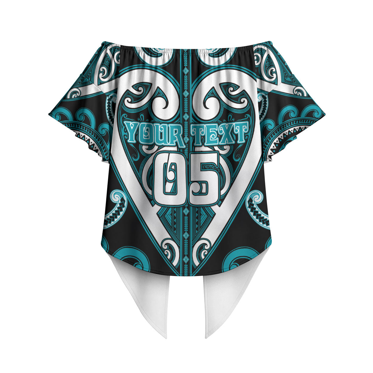 Custom Aotearoa Tapuika Off Shoulder Wrap Waist Top Maori Tribal Pattern