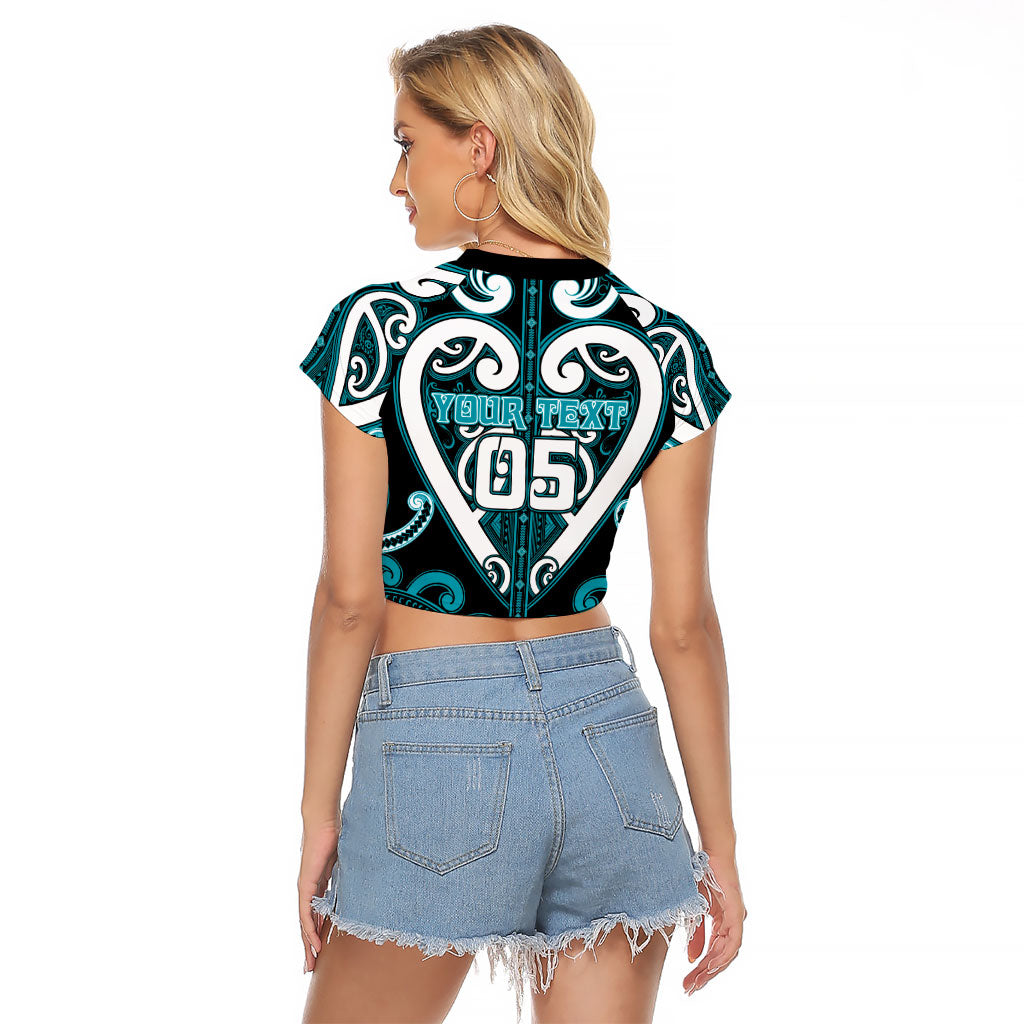 Custom Aotearoa Tapuika Raglan Cropped T Shirt Maori Tribal Pattern