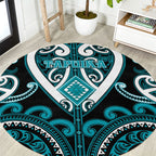 Aotearoa Tapuika Round Carpet Maori Tribal Pattern