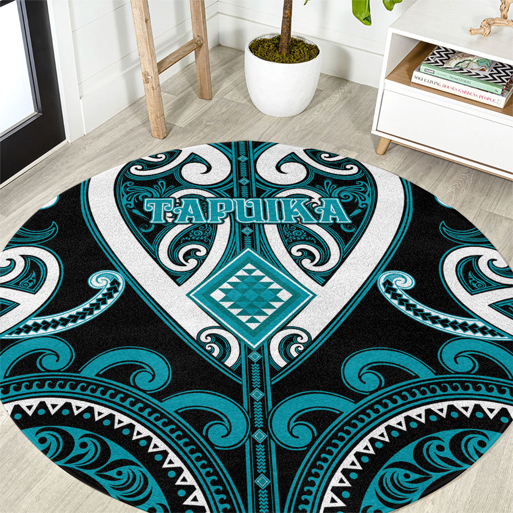 Aotearoa Tapuika Round Carpet Maori Tribal Pattern