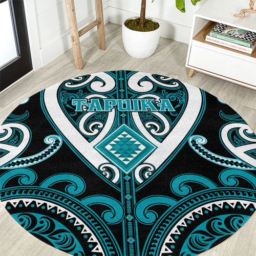 Aotearoa Tapuika Round Carpet Maori Tribal Pattern