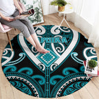 Aotearoa Tapuika Round Carpet Maori Tribal Pattern