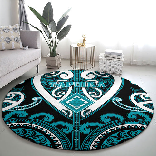Aotearoa Tapuika Round Carpet Maori Tribal Pattern