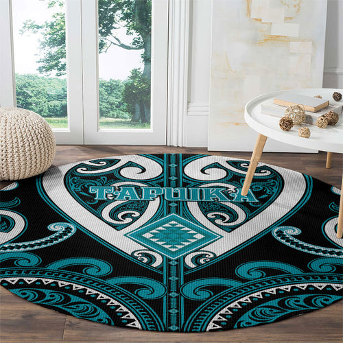 Aotearoa Tapuika Round Carpet Maori Tribal Pattern