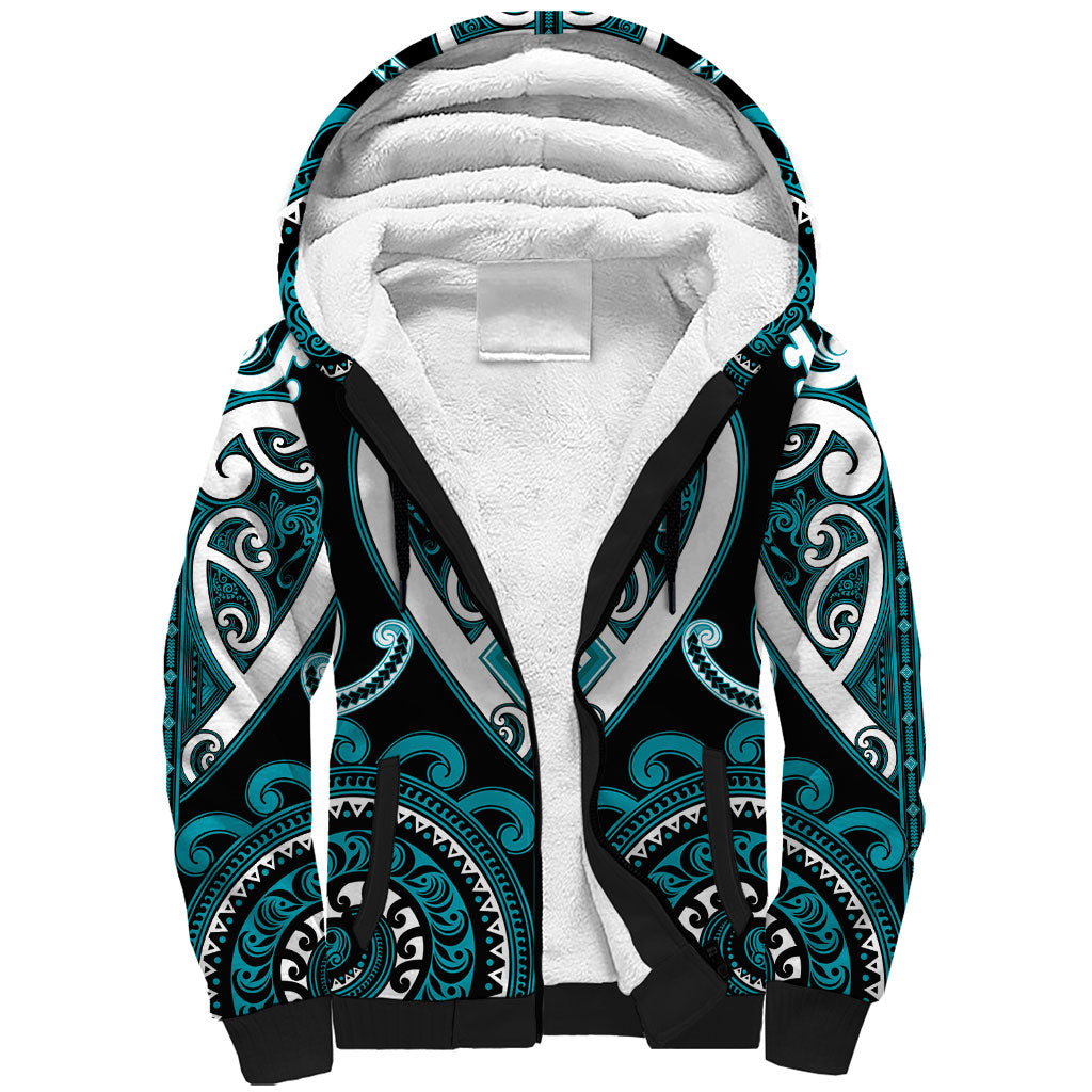 Custom Aotearoa Tapuika Sherpa Hoodie Maori Tribal Pattern