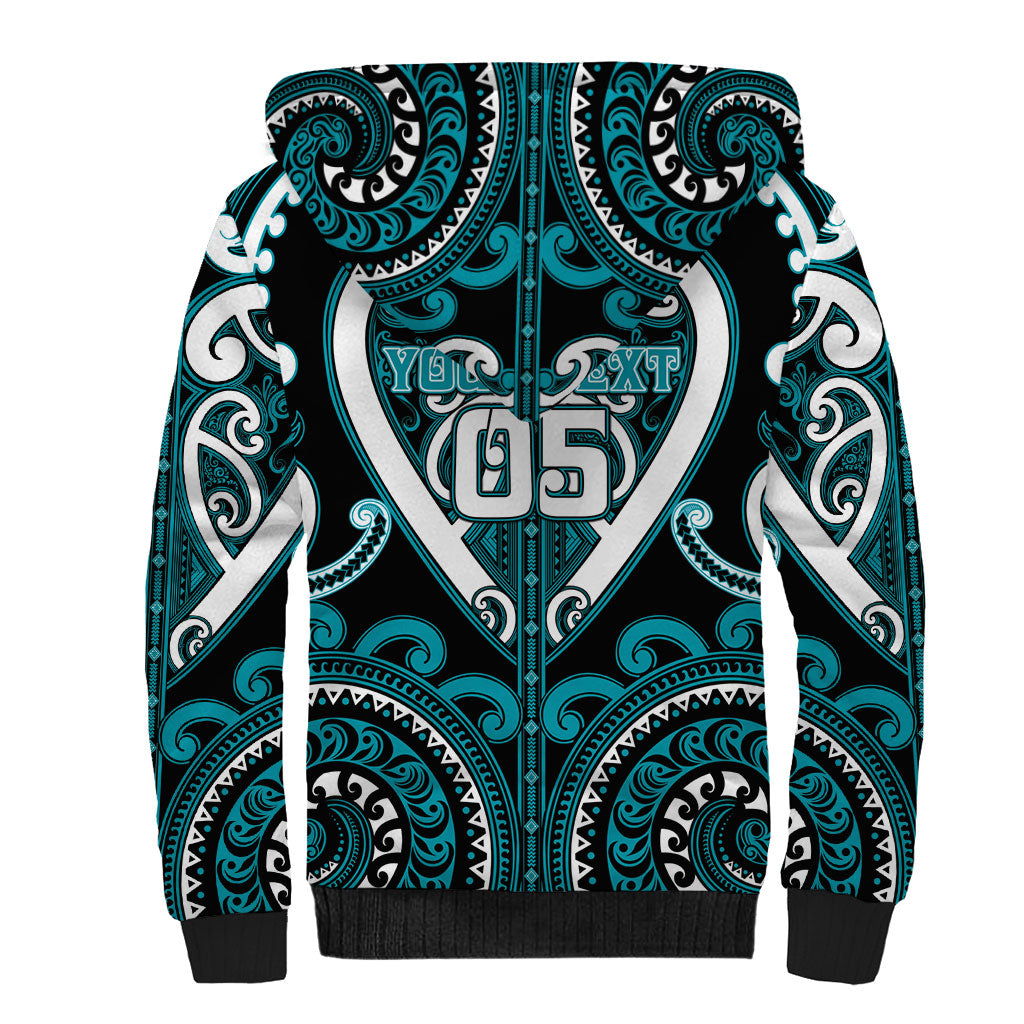 Custom Aotearoa Tapuika Sherpa Hoodie Maori Tribal Pattern