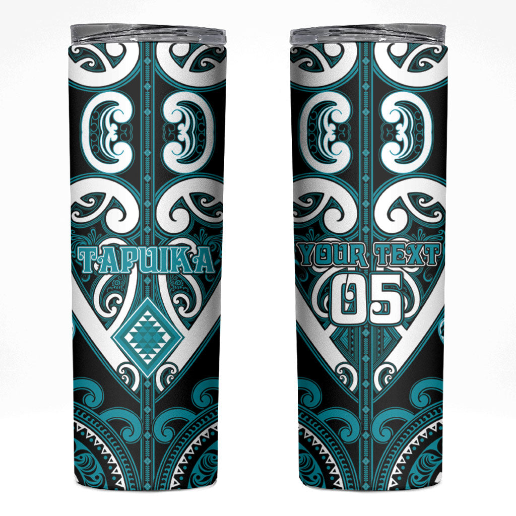 Custom Aotearoa Tapuika Skinny Tumbler Maori Tribal Pattern