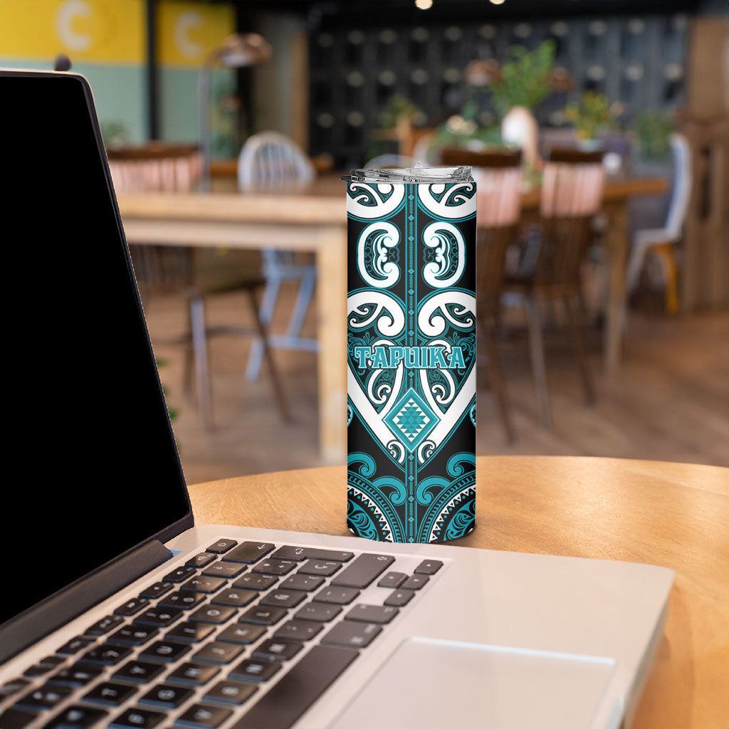 Custom Aotearoa Tapuika Skinny Tumbler Maori Tribal Pattern