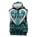 Custom Aotearoa Tapuika Sleeveless Hoodie Maori Tribal Pattern