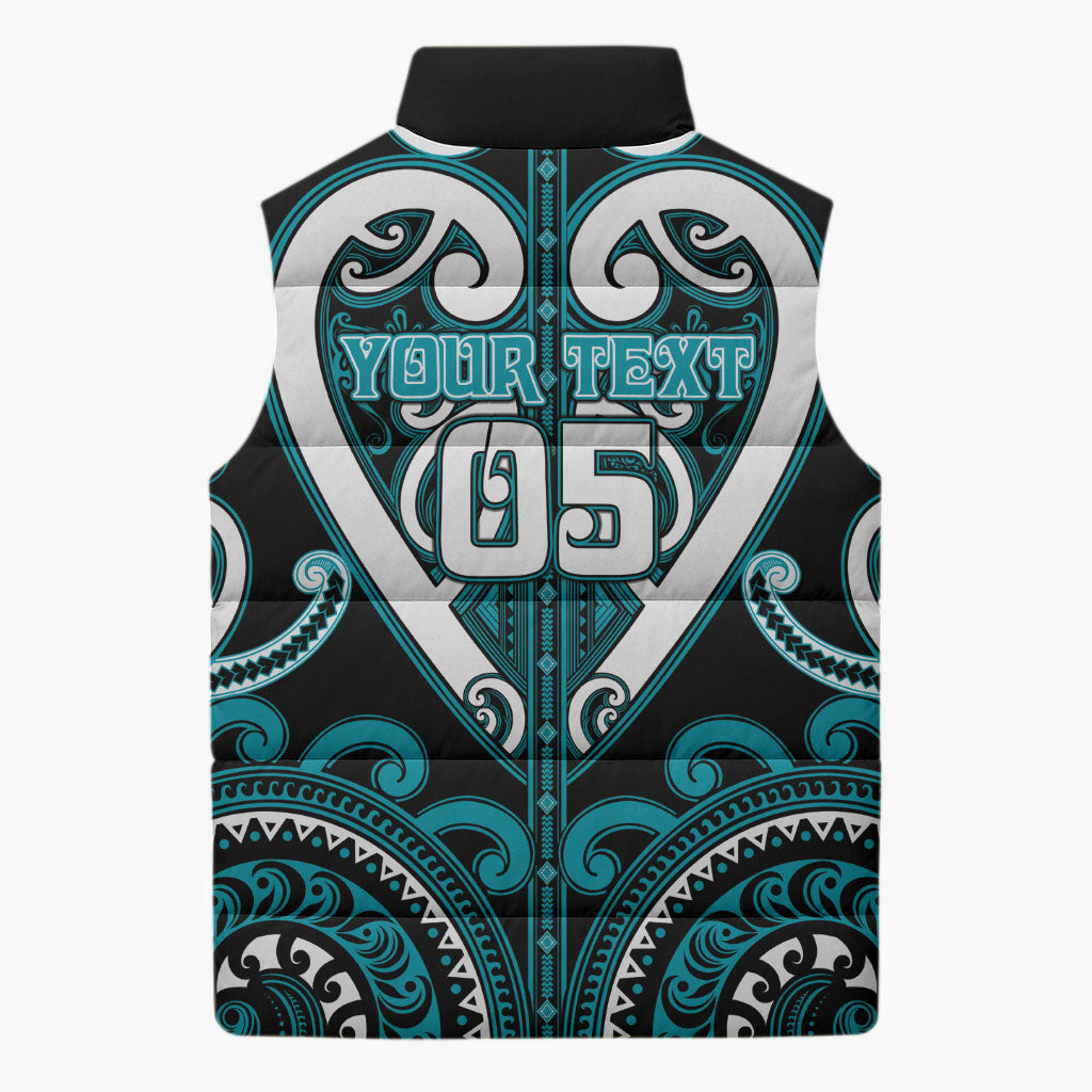 Custom Aotearoa Tapuika Sleeveless Puffer Jacket Maori Tribal Pattern